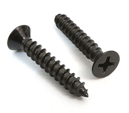 Picture of #6 x 1/2" Xylan Coated Stainless Flat Head Phillips Wood Screw (100 pc) 18-8 S/S Black Xylan Coating Choose Size by Bolt Dropper