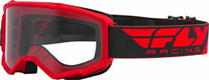 Picture of FLY Racing Focus Goggles for Motocross, Off-road, ATV, UTV, and More (RED with Clear Lens)