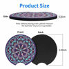 Picture of Tifanso 2 Pack Car Coasters for Drinks Absorbent - 2.75 inch Car Cup Holder Coasters, Mandala Rubber Coasters, Removable Universal Neoprene Car Coasters for Women, Cute Car Auto Interior Accessories