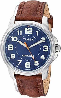 Picture of Timex Men's TW4B16000 Expedition Field Brown/Blue Leather Strap Watch