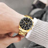 Picture of Mens Watches Chronograph Black Gold Stainless Steel Waterproof Date Analog Quartz Watch Business Casual Fashion Wrist Watches for Men