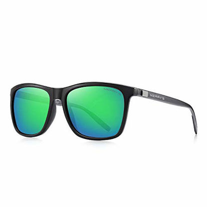 Picture of MERRY'S Polarized Sunglasses for Women Aluminum Men's Sunglasses Driving Rectangular Sun Glasses for Men/Women (Green Mirror, 56)