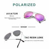 Picture of Aviator Sunglasses for Women Polarized Mirrored, Large Metal Frame, UV 400 Protection