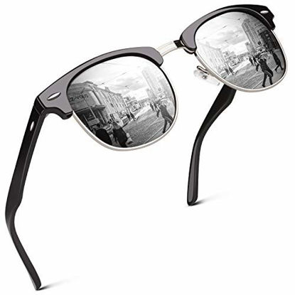 Picture of Polarized Sunglasses for Men Women Semi-Rimless Retro Driving Sun Glasses 100% UV400