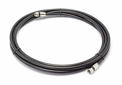 Picture of 20' Feet, Black RG6 Coaxial Cable (Coax Cable) - Made in The USA - with Connectors, F81 / RF, Digital Coax - AV, CableTV, Antenna, and Satellite, CL2 Rated, 20 Foot