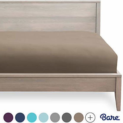 Picture of Bare Home Fitted Bottom Sheet Queen - Premium 1800 Ultra-Soft Wrinkle Resistant Microfiber - Hypoallergenic - Deep Pocket (Queen, Taupe)