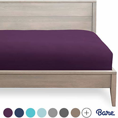 Picture of Bare Home Fitted Bottom Sheet Twin Extra Long - Premium 1800 Ultra-Soft Wrinkle Resistant Microfiber - Hypoallergenic - Deep Pocket (Twin XL, Plum)