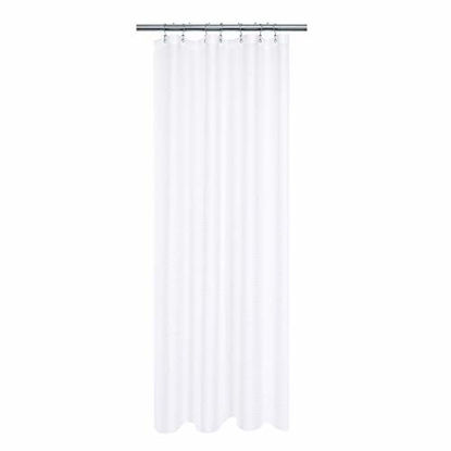 Picture of Barossa Design Stall Fabric Shower Curtain Waffle Weave 42 x 84 inches Extra Long Size, Hotel Grade, Spa, 230gsm Heavy Duty, Water Repellent, Washable, White, 42x84