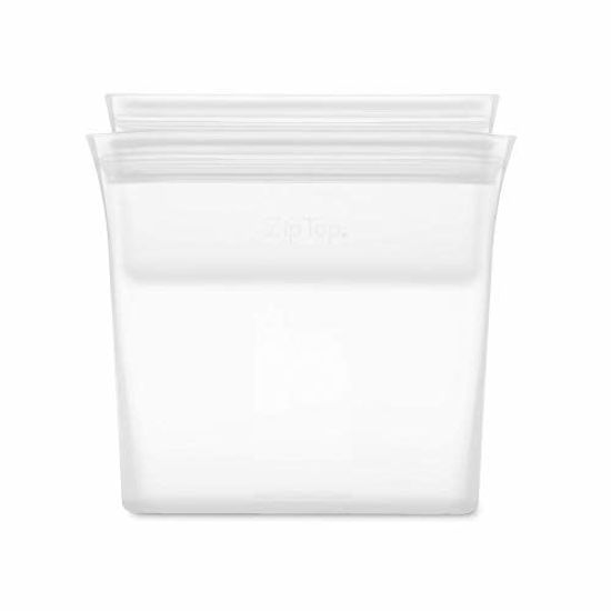 Picture of Zip Top Reusable 100% Platinum Silicone Containers - 2 Bag Set - Frost