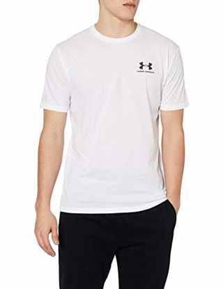 Picture of Under Armour Men's Sportstyle Left Chest Short-Sleeve T-Shirt , White (100)/Black , XX-Large Tall