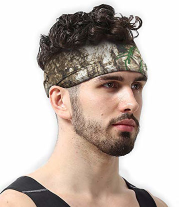 Picture of Mens Headband - Sports Running Sweat Head Bands - Athletic Sweatbands Hair Band for Workout, Exercise, Gym, Cycling, Football, Tennis, Baseball & Yoga - Ultimate Performance Stretch & Moisture Wicking