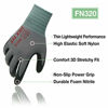 Picture of DEX FIT Gray Nylon Work Gloves FN320, 3D Comfort Stretch Fit, Power Grip, Thin Lightweight, Durable Foam Nitrile Coating, Machine Washable, Large 3 Pairs