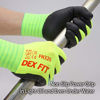 Picture of DEX FIT Neon Green Gardening Gloves FN320, 3D Comfort Stretch Fit, Power Grip, Thin Lightweight, Durable Foam Nitrile Coating, Machine Washable, Large 3 Pairs