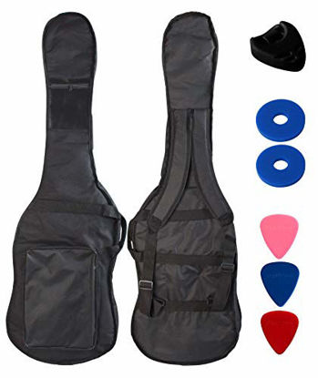 Picture of YMC 46-Inch Waterproof Dual Adjustable Shoulder Strap Electric Bass Guitar Gig Bag 5mm Padding Backpack with Accessories(Picks, Pick holder, Strap Lock) -For 43" &46" Full Size Bass Guitar