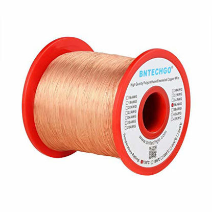 Picture of BNTECHGO 36 AWG Magnet Wire - Enameled Copper Wire - Enameled Magnet Winding Wire - 1.0 lb - 0.0049" Diameter 1 Spool Coil Natural Temperature Rating 155 Widely Used for Transformers Inductors