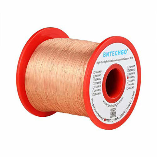 1.0 lb Enameled Magnet Winding Wire BNTECHGO 36 AWG Magnet Wire 0.0049 Diameter 1 Spool Coil Natural Temperature Rating 155℃ Widely Used for Transformers Inductors Enameled Copper Wire