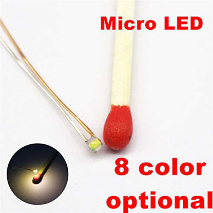 Picture of 25pcs Pre-soldered Micro Litz Wired Leads Warm White SMD Led 0603 + Muti-Resistor New