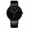 Picture of Mens Watches Ultra-Thin Minimalist Waterproof-Fashion Wrist Watch for Men Unisex Dress with Leather Band-Yellow Hands