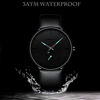 Picture of Mens Watches Ultra-Thin Minimalist Waterproof-Fashion Wrist Watch for Men Unisex Dress with Leather Band-Yellow Hands