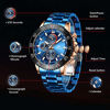 Picture of MEGALITH Mens Chronograph Watches Stainless Steel Blue Man Waterproof Watch Gent Wristwatches for Men Fashion Business Classic Analog Quartz Date Watches