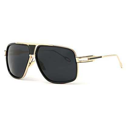 Picture of AEVOGUE Sunglasses For Men Goggle Alloy Frame Brand Designer AE0336 (Gold&Black, 62)