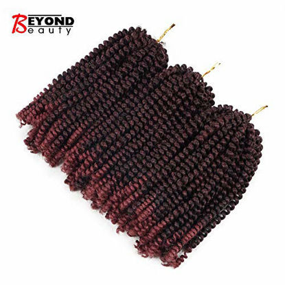 Picture of 3 Pack Spring Twist Ombre Colors Crochet Braids Synthetic Braiding Hair Extensions Low Temperature Fiber (T1B BUG)