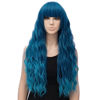 Picture of netgo Women's Teal Wig Long Fluffy Curly Wavy Blue Hair Wigs for Girl Synthetic Wigs