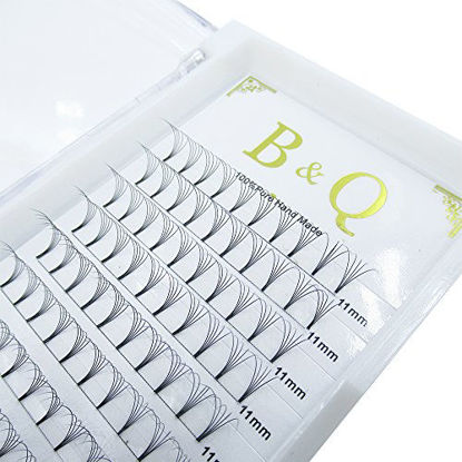 Picture of Premade Volume Fans Eyelash Extensions 12 Rows/Tray Short Stem Russian Volumes Lashes Extensions Fans C/D Curl 0.07/0.10 Thickness Eyelash Extensions (5D-C curl-0.07, 11mm)