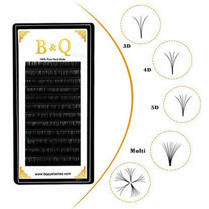 Picture of Easy Fan Volume Lash Extensions 0.05 0.07 0.10 mm Automatic Blooming Flower Lashes C curl D curl Self Fanning Lashes Auto Fan 3D 4D 5D 8-15 Mix Length (D-0.07-14mm)