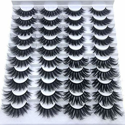 Picture of HBZGTLAD 20 pairs 3D Mink Lashes Natural False Eyelashes Dramatic Volume Fake Lashes Makeup Eyelash Extension Silk Eyelashes(F082)