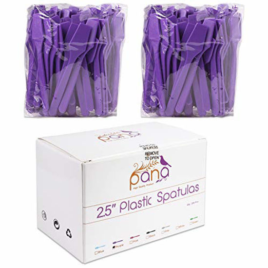 Picture of 200pcs PANA Cosmetic Make Up Disposable Plastic 2.5" Spatulas Skin Care Facial Cream Mask Spatula (PURPLE-200 Pieces in a Box)