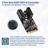 Picture of IO CREST M.2 B+M Key to SATA III 2 Ports Expansion Card Jmicro JMB582 Chipset, Add Two SATA 3.0 Devices to Any M.2 2242 Slot SI-ADA40149