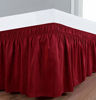 Picture of Biscaynebay Wrap Around Bed Skirts Elastic Dust Ruffles, Easy Fit Wrinkle and Fade Resistant Silky Luxrious Fabric Solid Color, Red for King and California King Size Beds 15 Inches Drop