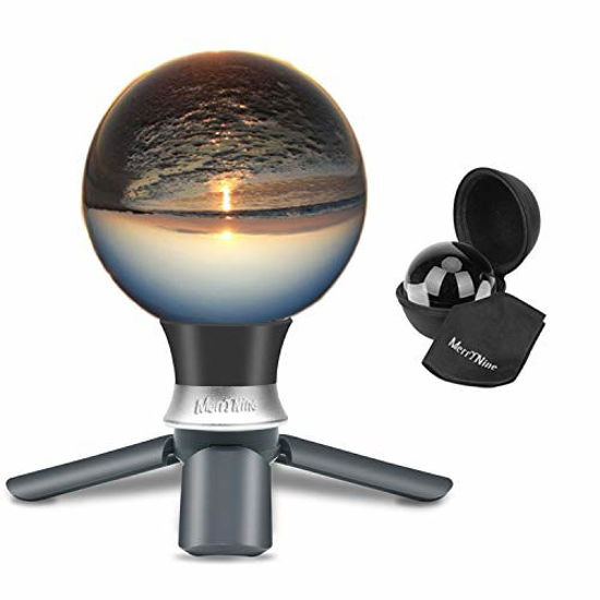 60mm-Ball K9 Photography Crystal Ball MerryNine Photograph Lens Ball with Stand and with Mini Tripod and Pouch for Decorative and Photography