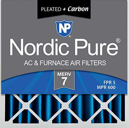 Picture of Nordic Pure 20x20x4 MERV 7 Pleated Plus Carbon AC Furnace Air Filters 2 Pack