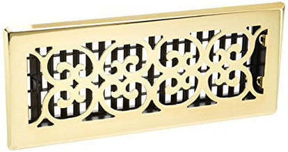 Picture of Decor Grates SPH412 Floor Register, 4x12, Polished Brass Finish