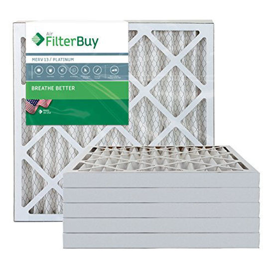 Picture of FilterBuy 25x25x2 MERV 13 Pleated AC Furnace Air Filter, (Pack of 6 Filters), 25x25x2 - Platinum