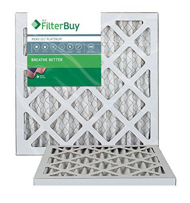 Picture of FilterBuy 16x18x1 MERV 13 Pleated AC Furnace Air Filter, (Pack of 2 Filters), 16x18x1 - Platinum