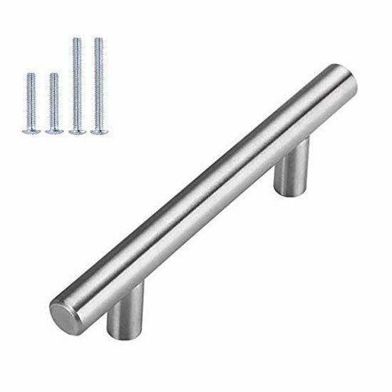 Picture of homdiy 25Pack Cabinet Handles Brushed Nickel Cabinet Pulls 3-3/4in Hole Center - HD201SN Kitchen Hardware for Cabinets Sliver Cabinet Hardware Pulls for Bathroom, Bedroom,Wardrobe