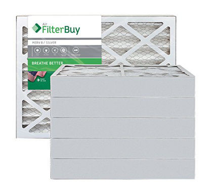Picture of FilterBuy 10x24x4 MERV 8 Pleated AC Furnace Air Filter, (Pack of 6 Filters), 10x24x4 - Silver