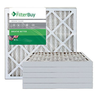 Picture of FilterBuy 23.5x23.5x2 MERV 8 Pleated AC Furnace Air Filter, (Pack of 6 Filters), 23.5x23.5x2 - Silver