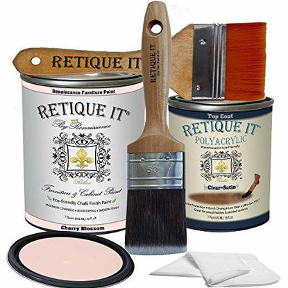 Picture of Retique It Chalk Furniture Paint by Renaissance DIY, Poly Kit, 51 Cherry Blossom, 32 Ounces
