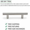 Picture of homdiy Cabinet Handles Brushed Nickel Drawer Handles 2-1/2in(64mm) Hole Center Modern Style Round Bar for Kitchen Cabinets 40Pack