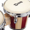 Picture of RockJam 7" and 8" Bongo Drum Set with Padded Bag and Tuning Key, Red and Natural Stripe