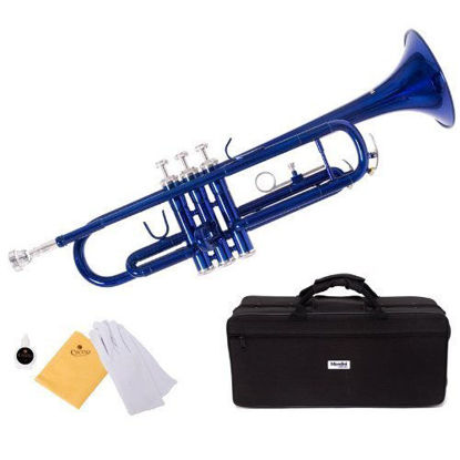 Picture of Mendini Blue Lacquer Brass Bb Trumpet - MTT-BL