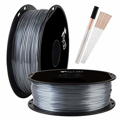 Picture of Shine Silver PLA 3D Printer Filament 1.75mm Silk Shiny Aluminium Metal Silver 3D Printing Material Widely Compatible 3D Printers TTYT3D