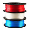 Picture of Shiny Silk Pearl White Ruby Red Sapphire Blue 3D Printer PLA Filament Bundle - 1.75mm 3D Printing Material Each Spool 0.5kg Total 3 Spools 1.5kgs Pack MIKA3D