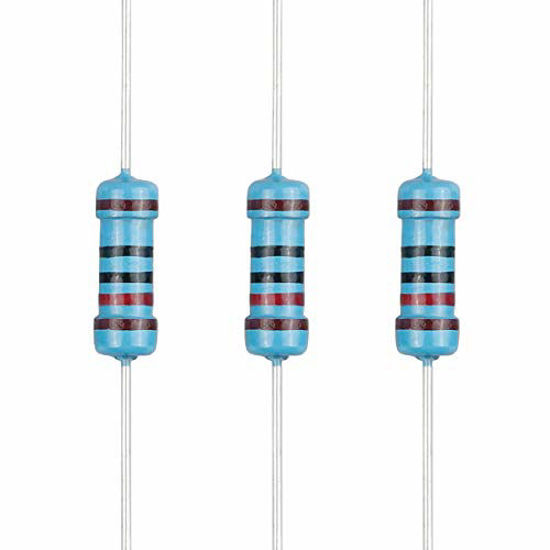Picture of EDGELEC 100pcs 120 ohm Resistor 1/2w (0.5Watt) ±1% Tolerance Metal Film Fixed Resistor, Multiple Values of Resistance Optional