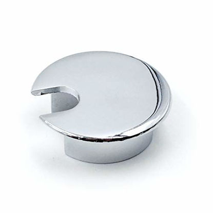 Picture of 2-Pack Desk Grommet for Wire Organizer - Bright Silver, Fits 1.4" Hole, GBT35-2