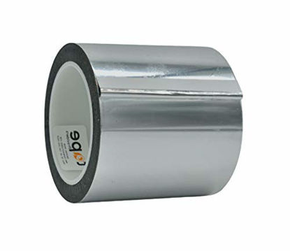 Picture of WOD MPFT2 Silver Metalized Polyester Mylar Film Tape with Acrylic Adhesive, 4 inch x 72 yds. Vibrant Mirror Like Finish, Decor Tape for Detailing Accent Wall, Graphic Arts, Car and Boat Trim